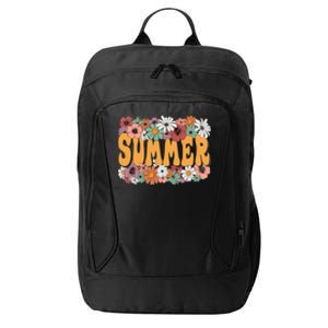 Summer Flowers Beautiful Summer Floral Retro City Backpack