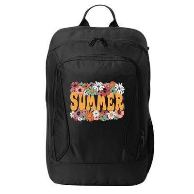 Summer Flowers Beautiful Summer Floral Retro City Backpack