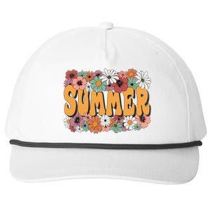 Summer Flowers Beautiful Summer Floral Retro Snapback Five-Panel Rope Hat