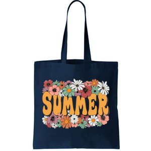 Summer Flowers Beautiful Summer Floral Retro Tote Bag