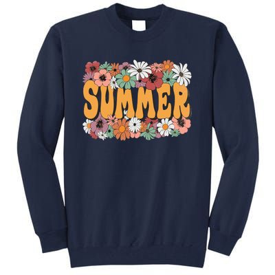 Summer Flowers Beautiful Summer Floral Retro Tall Sweatshirt