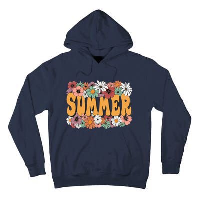 Summer Flowers Beautiful Summer Floral Retro Tall Hoodie