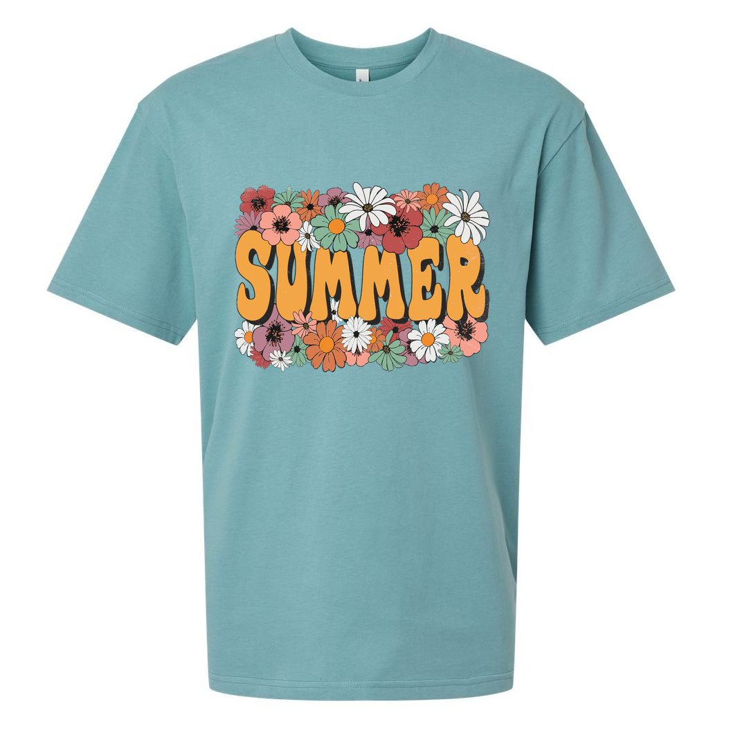 Summer Flowers Beautiful Summer Floral Retro Sueded Cloud Jersey T-Shirt