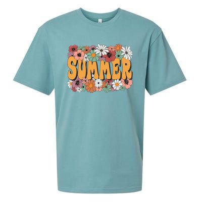 Summer Flowers Beautiful Summer Floral Retro Sueded Cloud Jersey T-Shirt