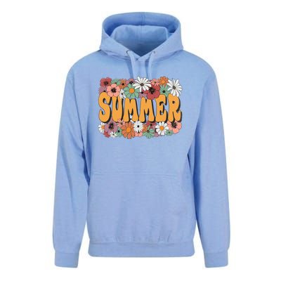 Summer Flowers Beautiful Summer Floral Retro Unisex Surf Hoodie