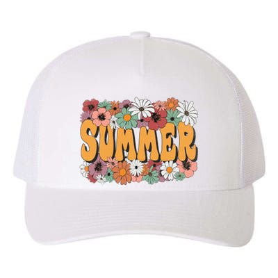 Summer Flowers Beautiful Summer Floral Retro Yupoong Adult 5-Panel Trucker Hat