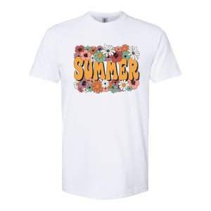 Summer Flowers Beautiful Summer Floral Retro Softstyle CVC T-Shirt