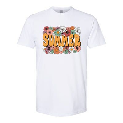 Summer Flowers Beautiful Summer Floral Retro Softstyle® CVC T-Shirt