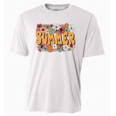 Summer Flowers Beautiful Summer Floral Retro Cooling Performance Crew T-Shirt