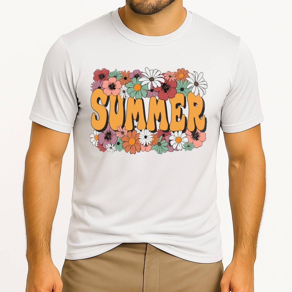 Summer Flowers Beautiful Summer Floral Retro Cooling Performance Crew T-Shirt