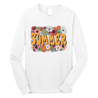 Summer Flowers Beautiful Summer Floral Retro Long Sleeve Shirt