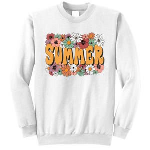 Summer Flowers Beautiful Summer Floral Retro Sweatshirt