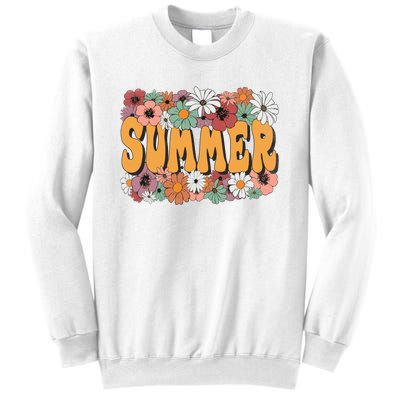 Summer Flowers Beautiful Summer Floral Retro Sweatshirt