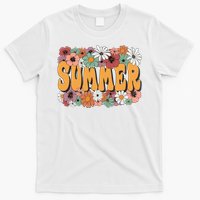 Summer Flowers Beautiful Summer Floral Retro T-Shirt