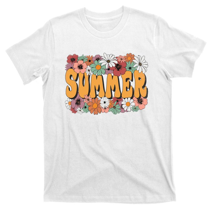 Summer Flowers Beautiful Summer Floral Retro T-Shirt