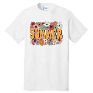 Summer Flowers Beautiful Summer Floral Retro Tall T-Shirt