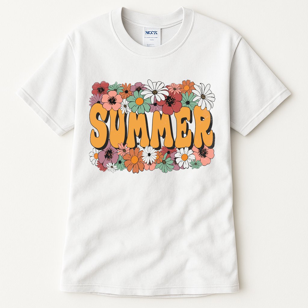 Summer Flowers Beautiful Summer Floral Retro Tall T-Shirt