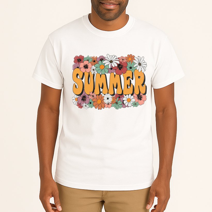 Summer Flowers Beautiful Summer Floral Retro Tall T-Shirt