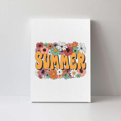 Summer Flowers Beautiful Summer Floral Retro Canvas