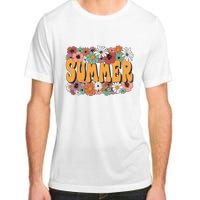 Summer Flowers Beautiful Summer Floral Retro Adult ChromaSoft Performance T-Shirt