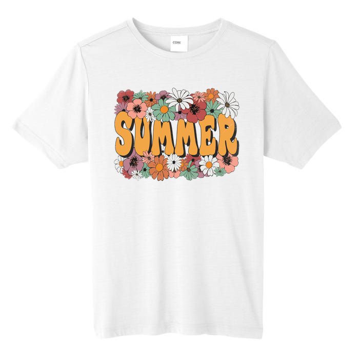 Summer Flowers Beautiful Summer Floral Retro Tall Fusion ChromaSoft Performance T-Shirt