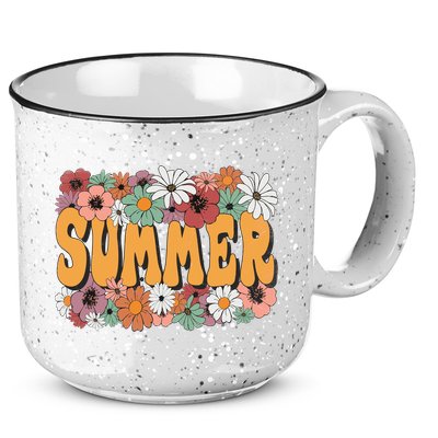 Summer Flowers Beautiful Summer Floral Retro 15oz Campfire Ceramic Mug