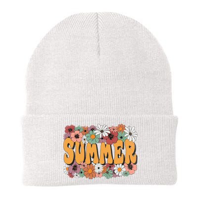 Summer Flowers Beautiful Summer Floral Retro Beanie
