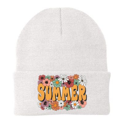 Summer Flowers Beautiful Summer Floral Retro Knit Cap Winter Beanie