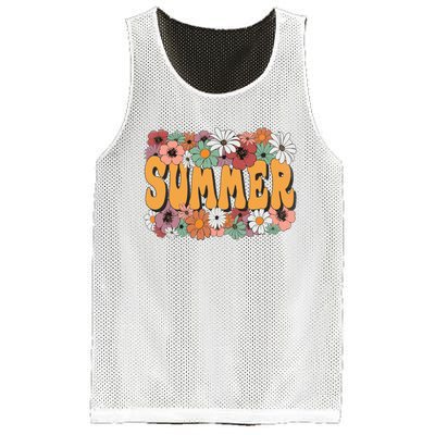 Summer Flowers Beautiful Summer Floral Retro Mesh Reversible Basketball Jersey Tank