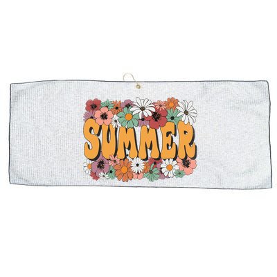 Summer Flowers Beautiful Summer Floral Retro Large Microfiber Waffle Golf Towel