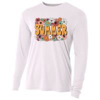 Summer Flowers Beautiful Summer Floral Retro Cooling Performance Long Sleeve Crew