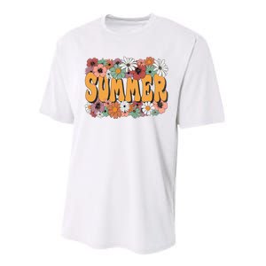 Summer Flowers Beautiful Summer Floral Retro Performance Sprint T-Shirt