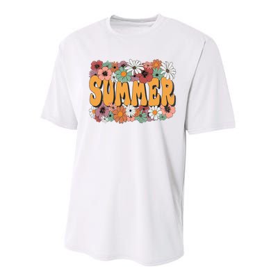 Summer Flowers Beautiful Summer Floral Retro Performance Sprint T-Shirt