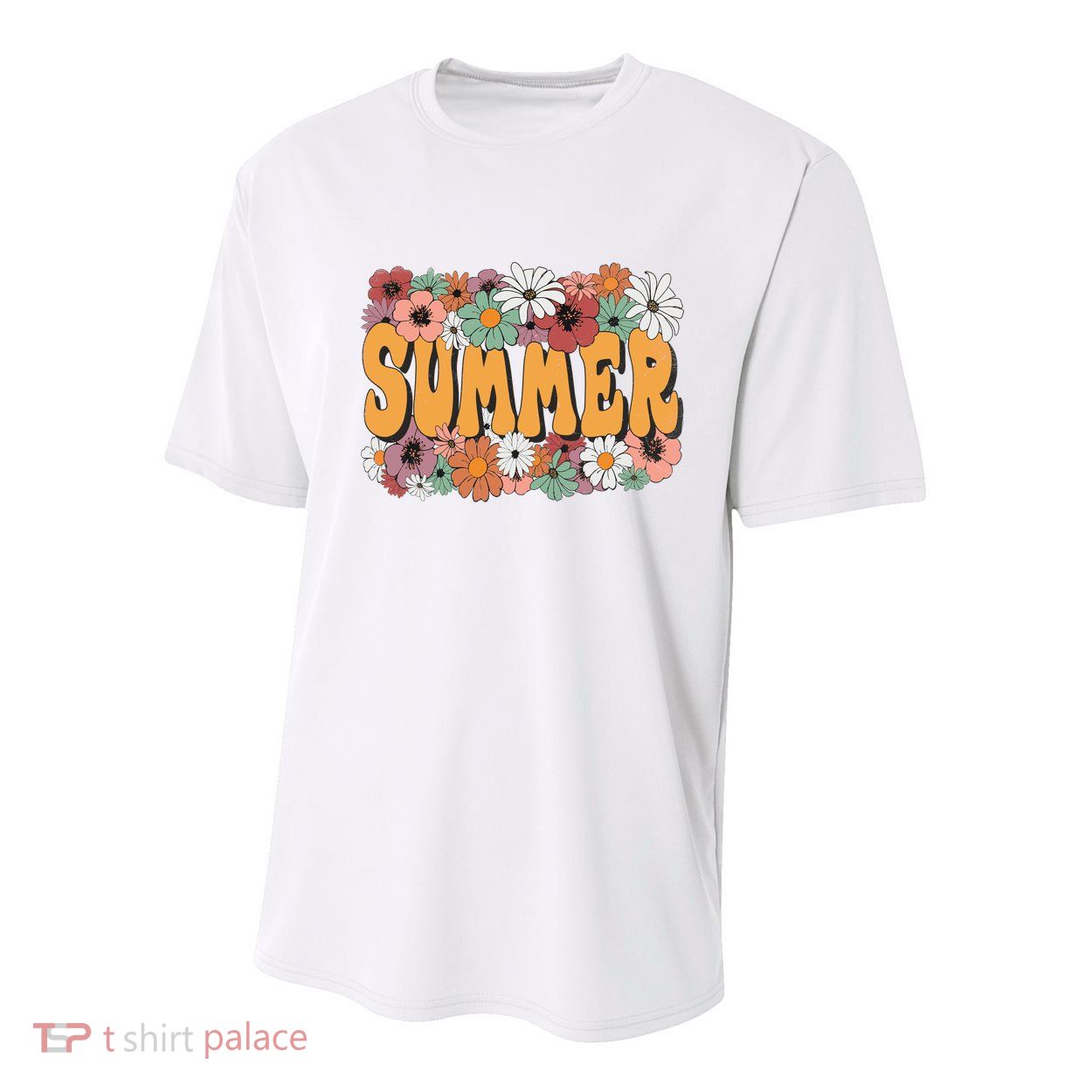 Summer Flowers Beautiful Summer Floral Retro Youth Performance Sprint T-Shirt