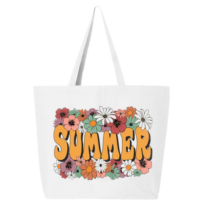 Summer Flowers Beautiful Summer Floral Retro 25L Jumbo Tote