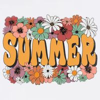 Summer Flowers Beautiful Summer Floral Retro Womens Tank Top