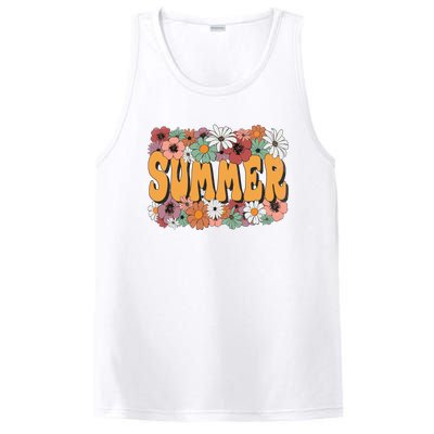 Summer Flowers Beautiful Summer Floral Retro PosiCharge Competitor Tank