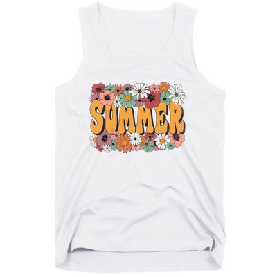 Summer Flowers Beautiful Summer Floral Retro Tank Top