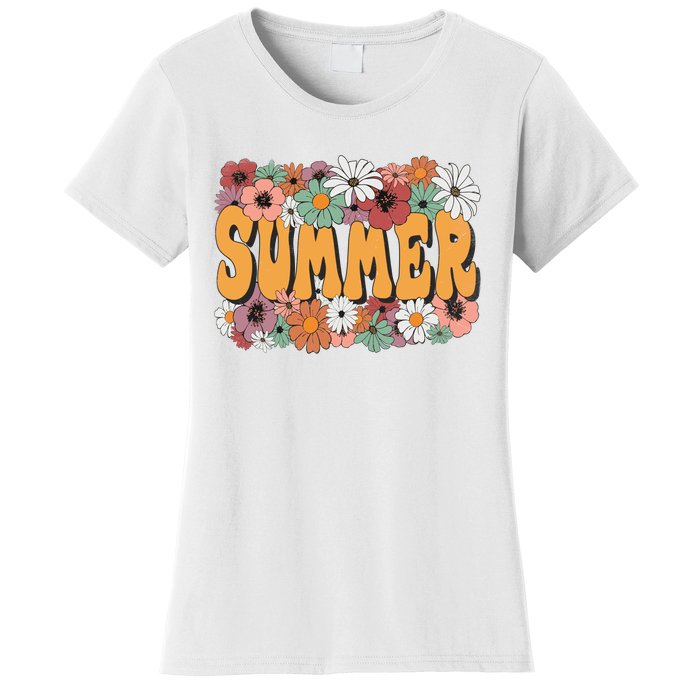 Summer Flowers Beautiful Summer Floral Retro Women's T-Shirt