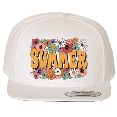 Summer Flowers Beautiful Summer Floral Retro Wool Snapback Cap