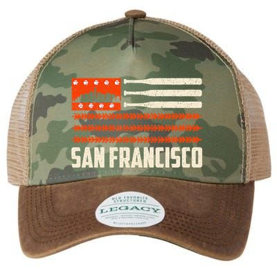 San Francisco Baseball Flag Patriotic Vintage Legacy Tie Dye Trucker Hat