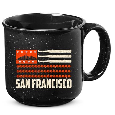 San Francisco Baseball Flag Patriotic Vintage 15oz Campfire Ceramic Mug