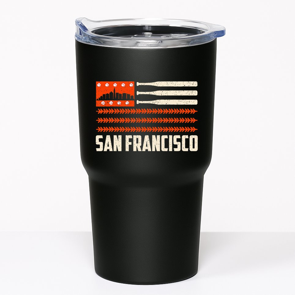 San Francisco Baseball Flag Patriotic Vintage Tumbler