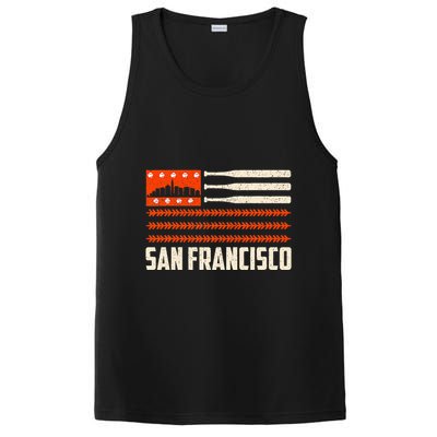 San Francisco Baseball Flag Patriotic Vintage PosiCharge Competitor Tank
