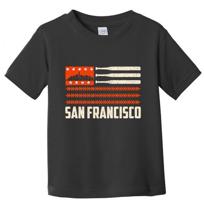 San Francisco Baseball Flag Patriotic Vintage Toddler T-Shirt
