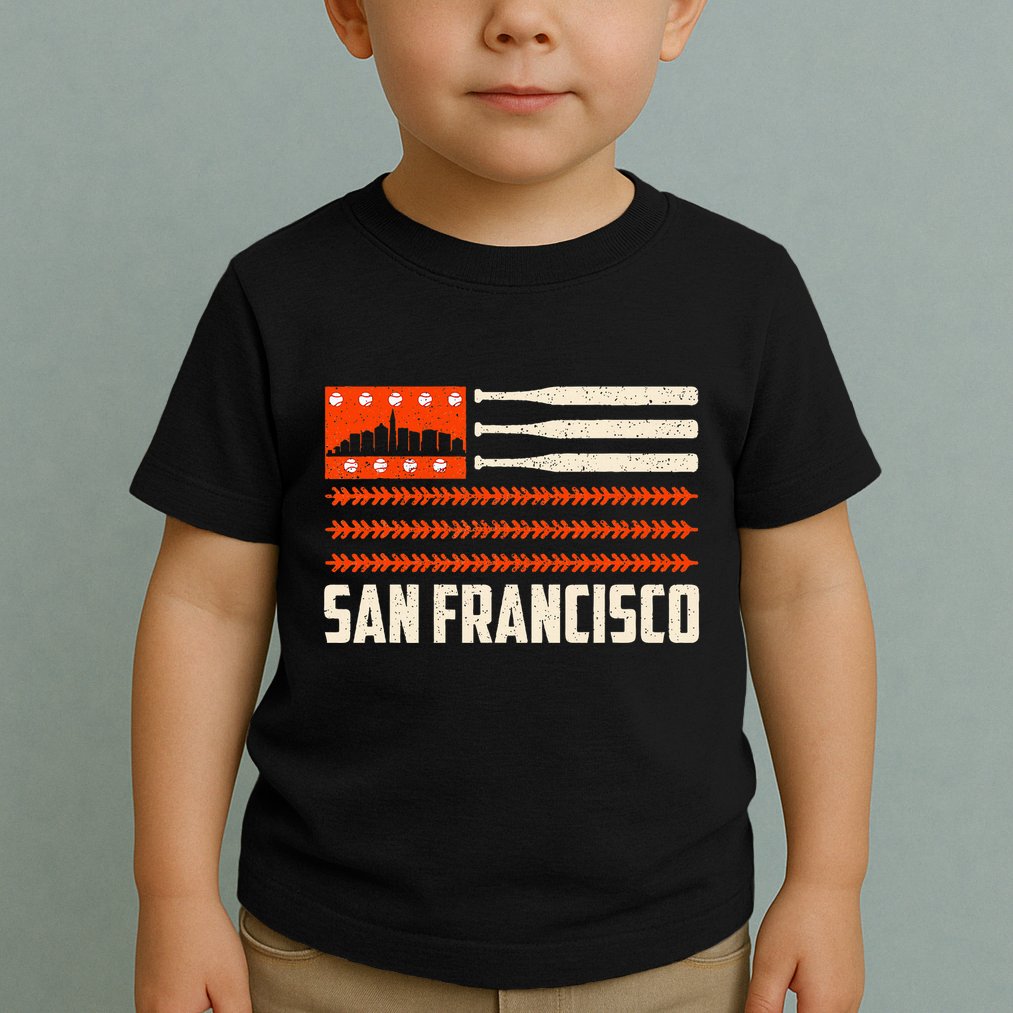 San Francisco Baseball Flag Patriotic Vintage Toddler T-Shirt