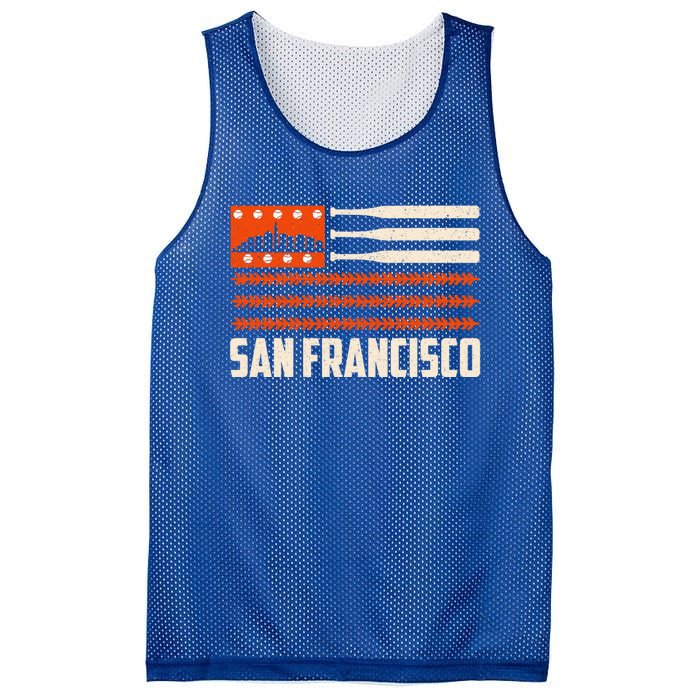 San Francisco Baseball Flag Patriotic Vintage Gift Mesh Reversible Basketball Jersey Tank