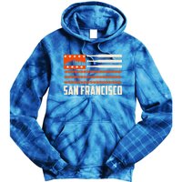 San Francisco Baseball Flag Patriotic Vintage Gift Tie Dye Hoodie