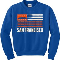 San Francisco Baseball Flag Patriotic Vintage Gift Kids Sweatshirt