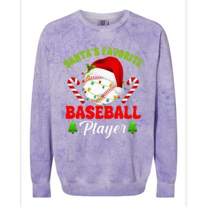 Santa's Favorite Baseball Player Christmas Colorblast Crewneck Sweatshirt